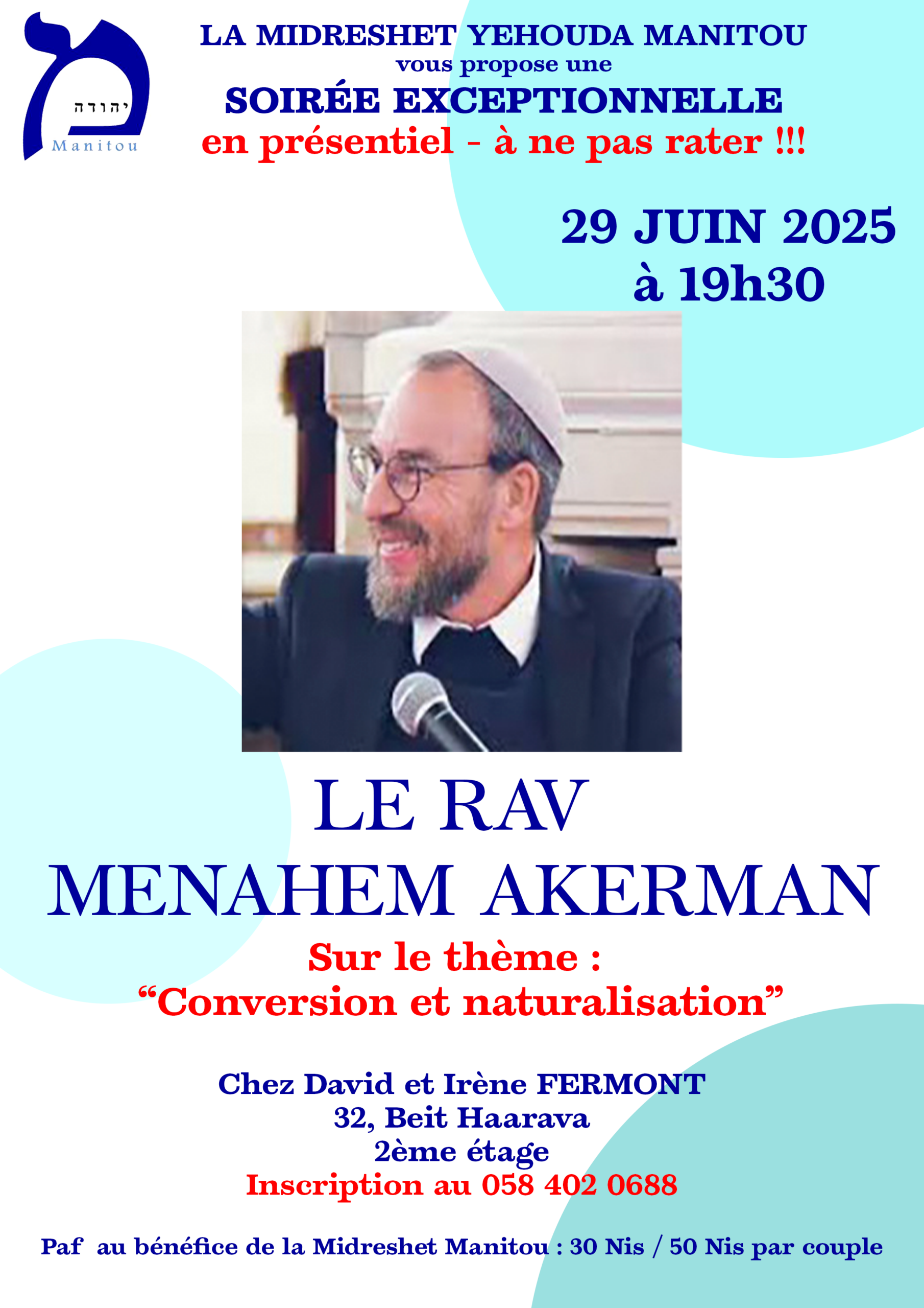 Menahem ackerman – conversions et naturalisations